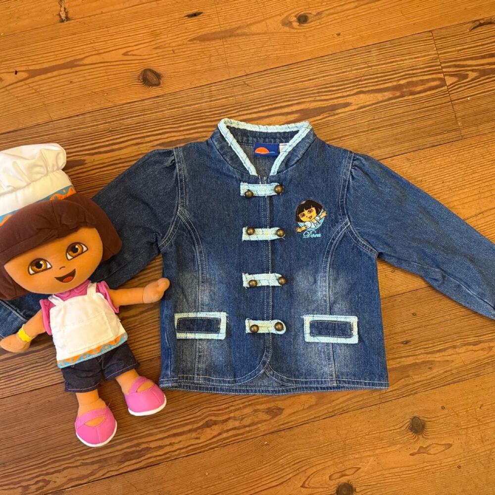 Vintage Dora the explorer denim jacket and Plush 3T